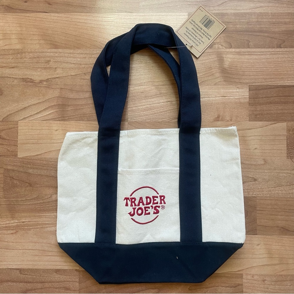 Trader Joe's Mini  Navy Canvas Tote Bag